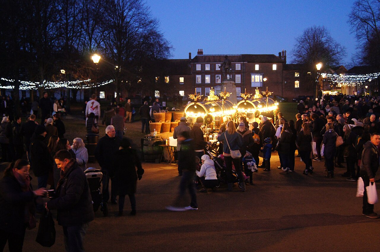 Christmas market crowd - Winchester - geograph org uk - 4288 - friends