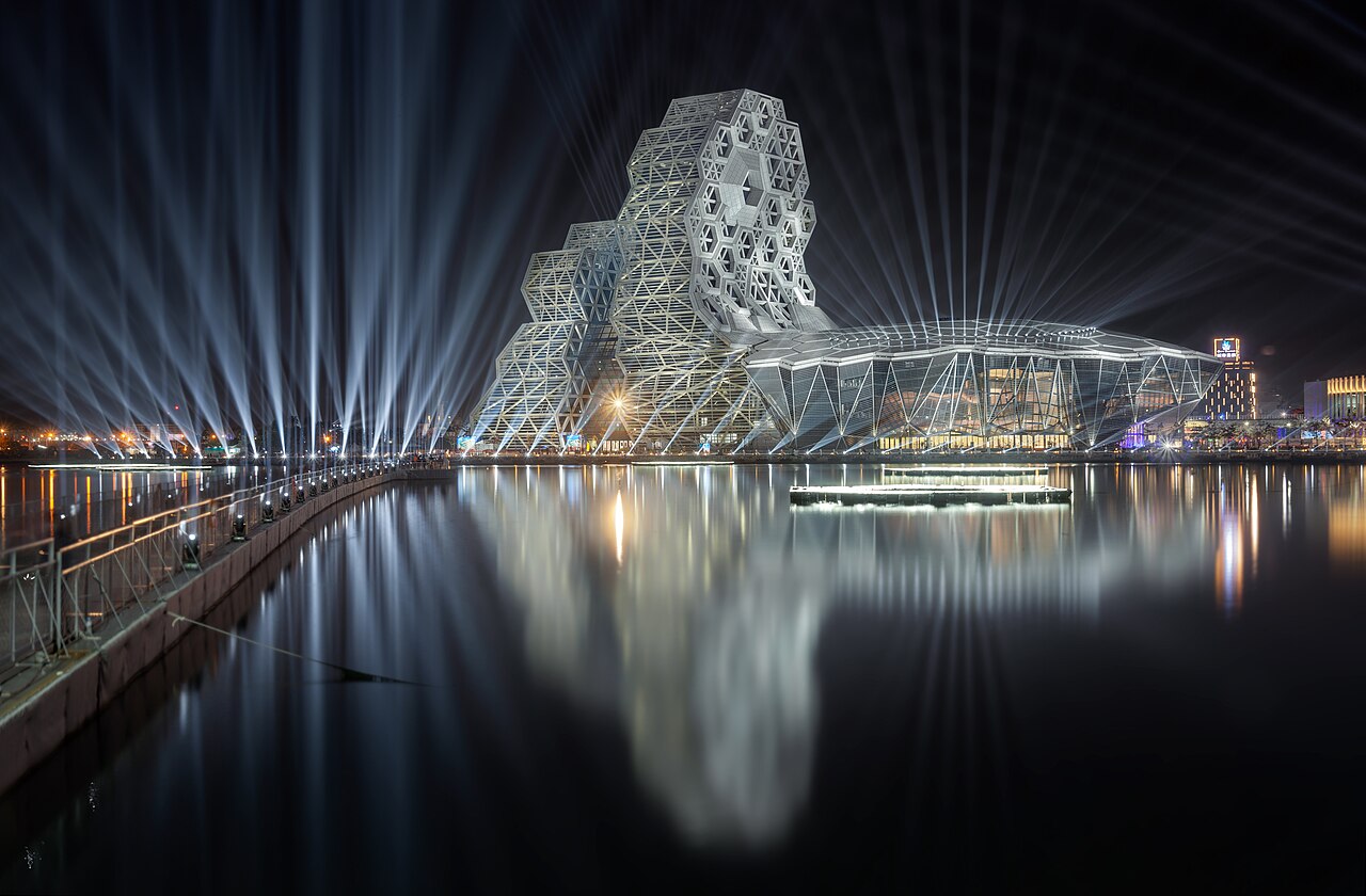 Kaohsiung Music Center and Great Tiger Bridge during 2022 Ta - friends