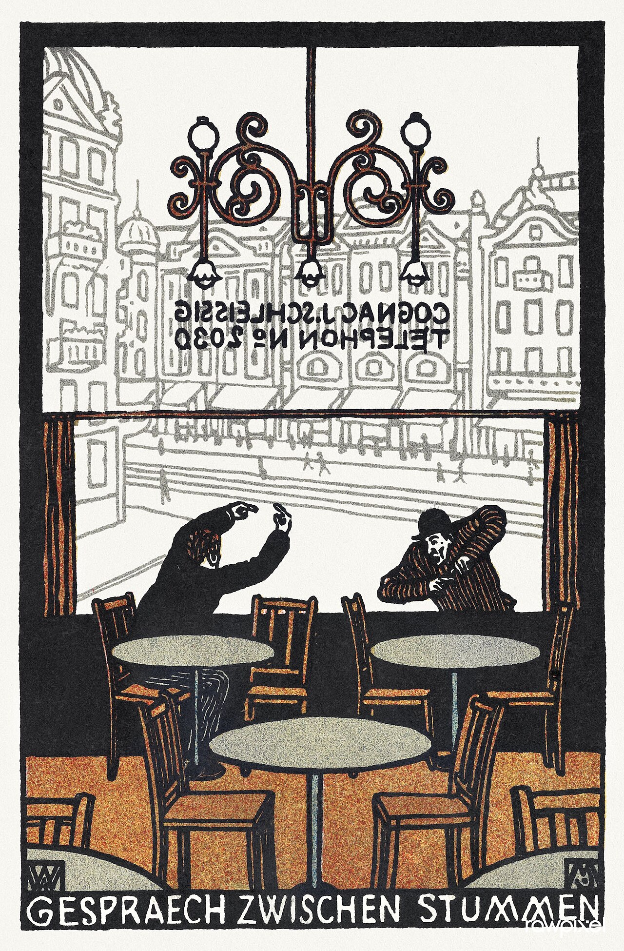 Conversation between Mutes Gespraech zwischen Stummen 1907 p